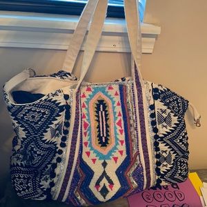 Embroidered tote bag. Beautiful detail.